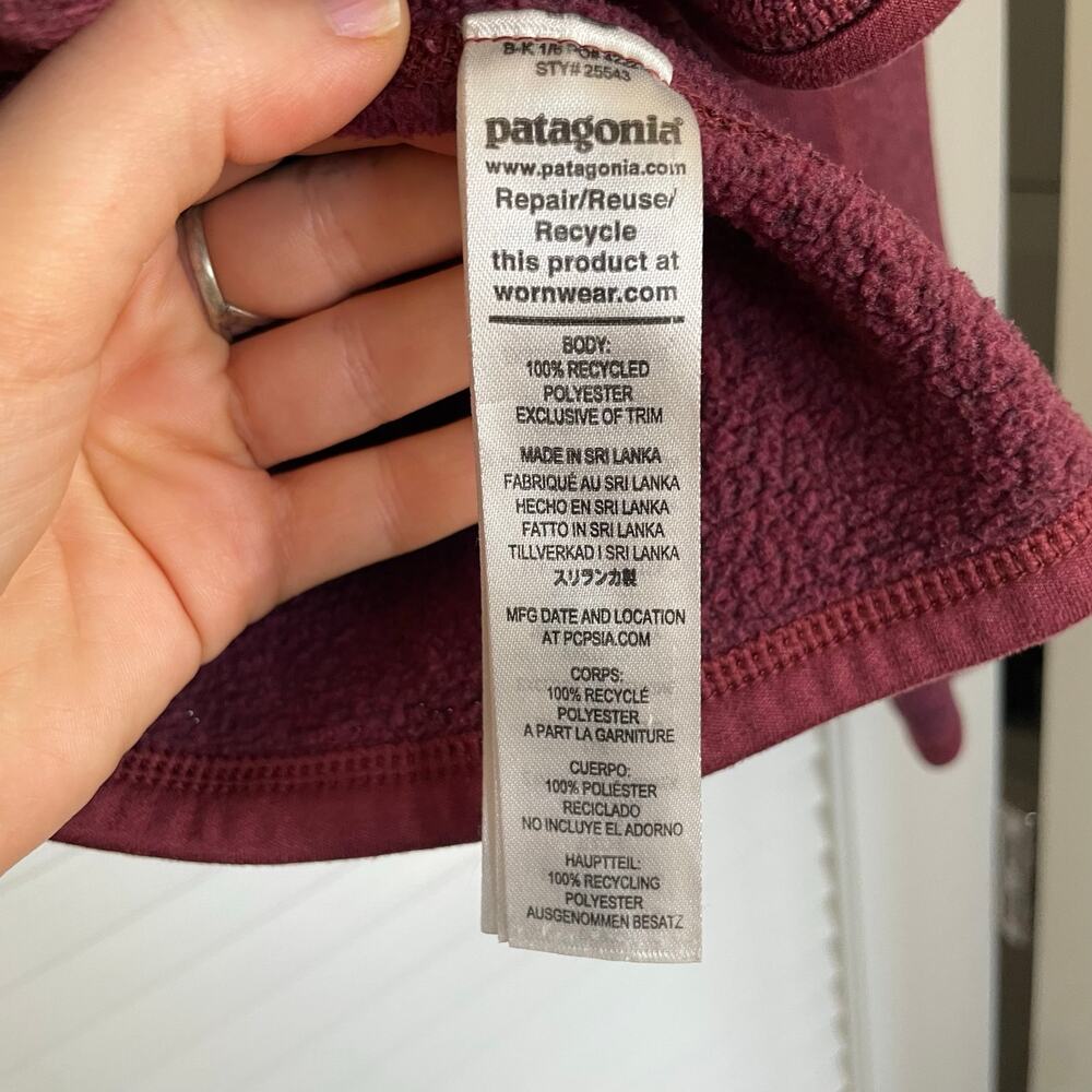 Patagonia Women's Oxblood Red Better Sweater® Fleece Jacket Size Small - Picture 8 of 8